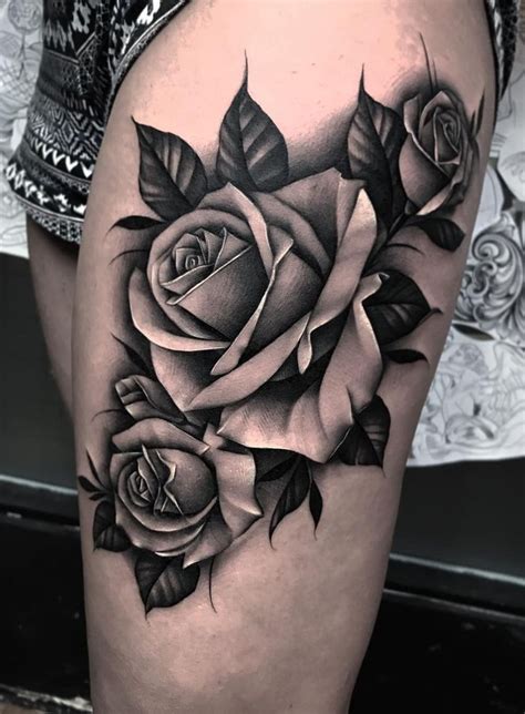 3roses tattoo|rose tattoo black and white real.